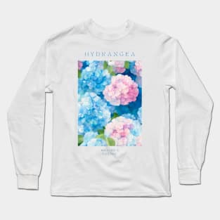 Hydrangea flowers watercolor painting Long Sleeve T-Shirt